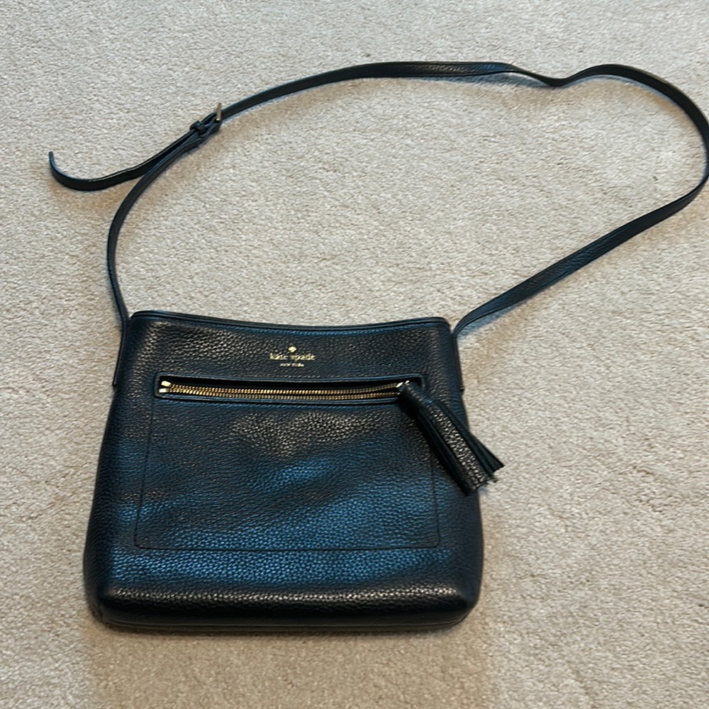 Kate Spade pebbled black crossbody purse